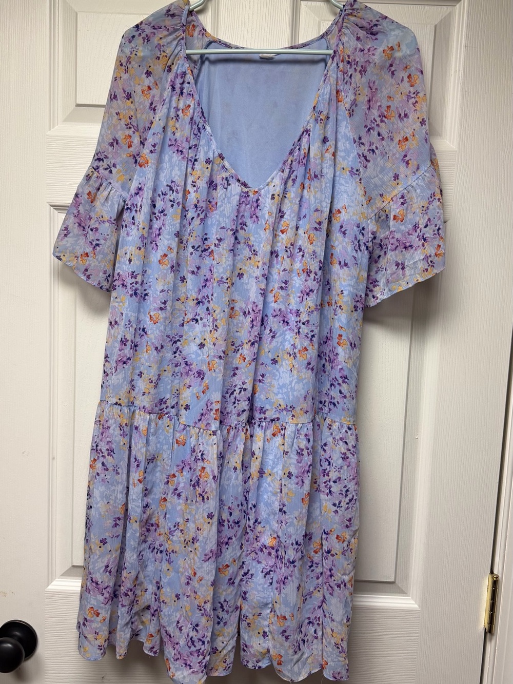 Blue and Purple Floral Dress